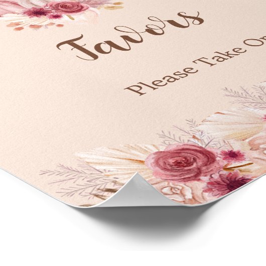 Elegant Boho Fall Pumpkin Favors Please Take One Poster (Ecke)