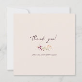 Elegant Boho Fall Wildblume Wedding Dankeskarte (Vorderseite)