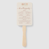 Elegant Boho Fall Wildflower Wedding Ceremony Fächer (Rückseite)