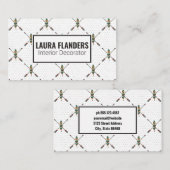 Elegant Boho Feather Design Visitenkarte (Vorne/Hinten)