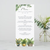 Elegant Boho Fern Eukalyptus Greenerity Wedding Me Menükarte (Stehend Vorderseite)