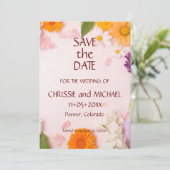 Elegant Boho Floral #3 Save The Date (Stehend Vorderseite)