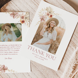 Elegant Boho Floral | Abschluss Dankeschön Karte