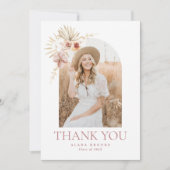 Elegant Boho Floral | Abschluss Dankeschön Karte (Vorderseite)