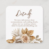 Elegant Boho Floral Accent QR Code Hochzeitdetails Begleitkarte (Vorderseite)