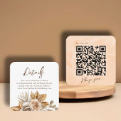 Elegant Boho Floral Accent QR Code Hochzeitdetails Begleitkarte