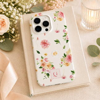 Elegant Boho Floral | Anfangsmonogramm Case-Mate iPhone Hülle