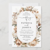 Elegant Boho Floral Arch Wedding Invitation Einladung (Vorderseite)