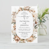 Elegant Boho Floral Arch Wedding Invitation Einladung (Stehend Vorderseite)
