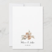 Elegant Boho Floral Arch Wedding Invitation Einladung (Rückseite)