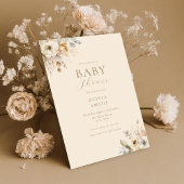 Elegant Boho Floral Baby Shower Einladung