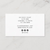 Elegant Boho Floral Botanical Beruflich Visitenkarte (Rückseite)