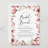 Elegant Boho Floral Botanical Bridal Brunch Dusche Einladung (Vorderseite)