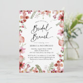 Elegant Boho Floral Botanical Bridal Brunch Dusche Einladung (Stehend Vorderseite)