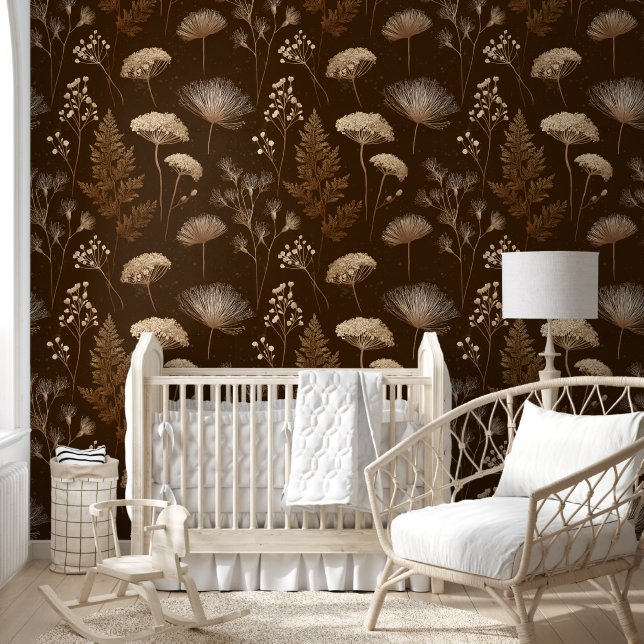 Elegant Boho Floral Botanical Wallpaper Tapete (Kinder)