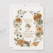 Elegant Boho Floral Brautparty Einladung (Vorderseite)