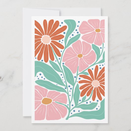 Elegant Boho Floral Brautparty Einladung (Rückseite)