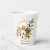Elegant Boho Floral Brautparty Pappbecher (Rückseite)