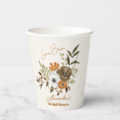 Elegant Boho Floral Brautparty Pappbecher (Vorderseite)