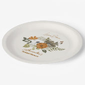 Elegant Boho Floral Brautparty Pappteller (Schrägansicht)