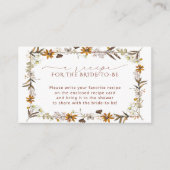Elegant Boho Floral Brautparty Rezept Anfrage Begleitkarte (Vorderseite)