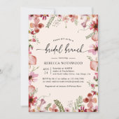 Elegant Boho Floral Bridal Brunch Dusche Einladung (Vorderseite)