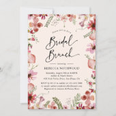 Elegant Boho Floral Bridal Brunch Dusche Einladung (Vorderseite)