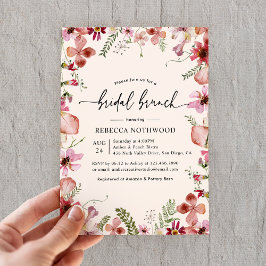 Elegant Boho Floral Bridal Brunch Dusche Einladung