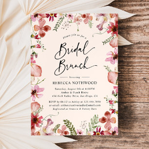 Elegant Boho Floral Bridal Brunch Dusche Einladung