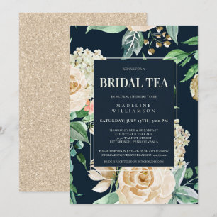 Elegant Boho Floral Bridal Teezeremonie Brautparty Einladung