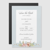 Elegant Boho Floral Calligraphy Save the Date Magneteinladung (Vorne/Hinten)