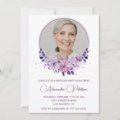 Elegant Boho Floral Foto 83. Einladung (Vorderseite)