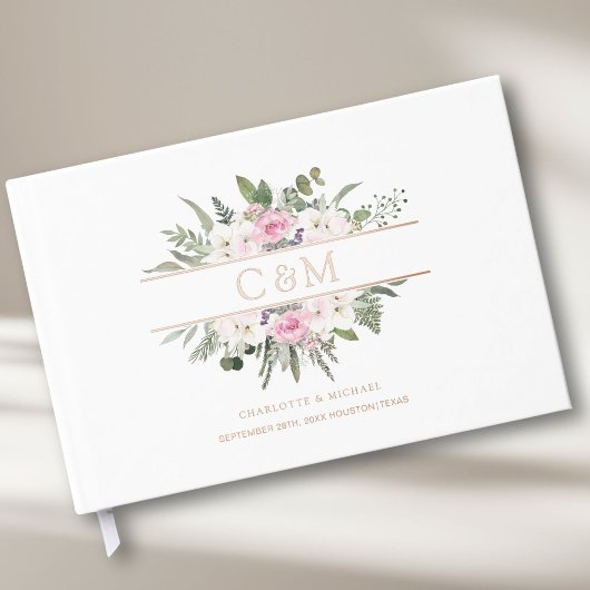 Elegant Boho Floral Gästebuch