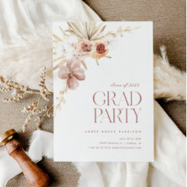 Elegant Boho Floral Grad Party | ABSCHLUSS Einladung