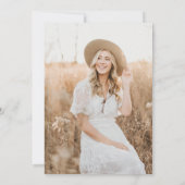 Elegant Boho Floral Grad Party Einladung (Rückseite)