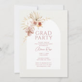 Elegant Boho Floral Grad Party Einladung (Vorderseite)