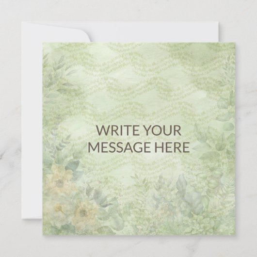 Elegant Boho Floral Greenerity Wedding Card (Rückseite)