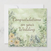 Elegant Boho Floral Greenerity Wedding Card (Vorderseite)