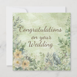 Elegant Boho Floral Greenerity Wedding Card