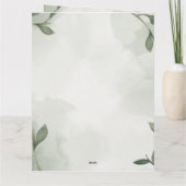 Elegant Boho Floral Greenerity Wedding Card Karte (Rückseite)