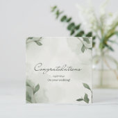 Elegant Boho Floral Greenerity Wedding Card Karte (Stehend Vorderseite)