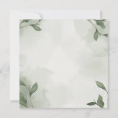 Elegant Boho Floral Greenerity Wedding Card Karte (Rückseite)