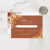 Elegant boho Floral Hand-Drawn  Wedding RSVP Mitteilungskarte (Vorderseite/Rückseite Beispiel)