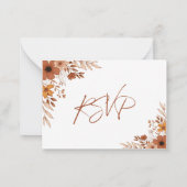 Elegant boho Floral Hand-Drawn Wedding RSVP Mitteilungskarte (Rückseite)