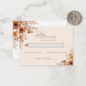 Elegant boho Floral Hand-Drawn Wedding RSVP Mitteilungskarte (Vorderseite/Rückseite Beispiel)