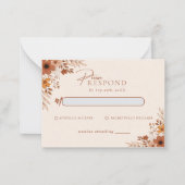 Elegant boho Floral Hand-Drawn Wedding RSVP Mitteilungskarte (Vorderseite)