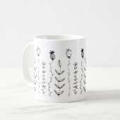 Elegant Boho Floral Illustration Kaffeetasse (Vorderseite Links)