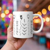 Elegant Boho Floral Illustration Kaffeetasse