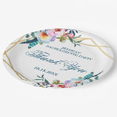 Elegant Boho Floral Junggeselinnen-Abschied Pappteller (Schrägansicht)