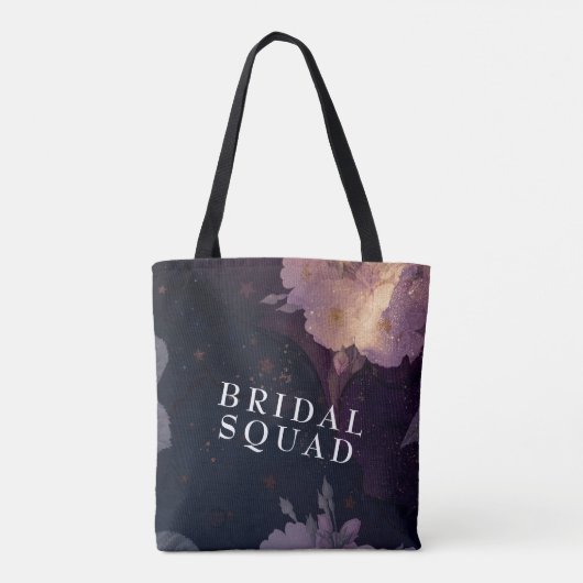 Elegant Boho Floral Lila Fantasy Bride Maid Tasche (Rückseite)